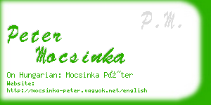 peter mocsinka business card